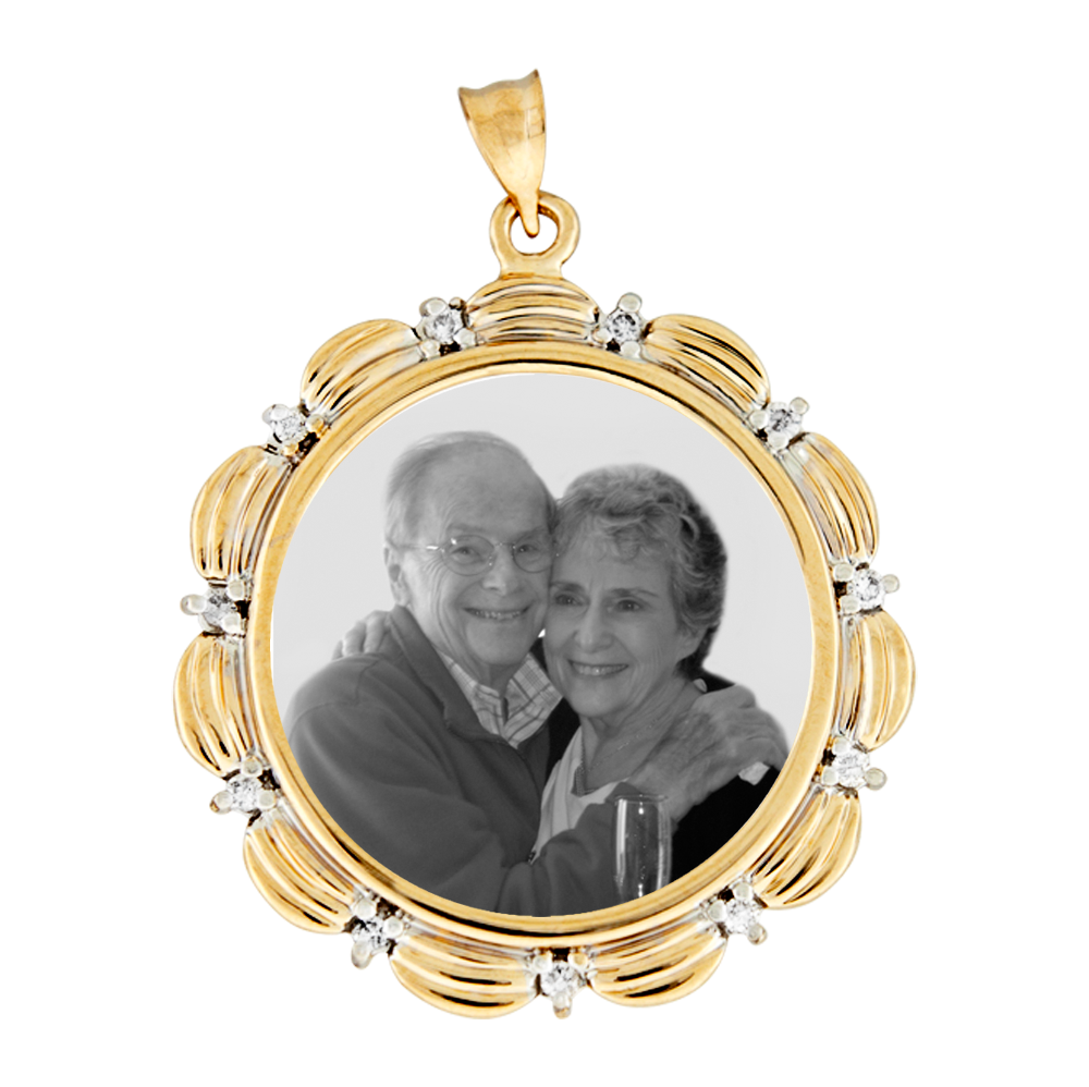 Diamond Scalloped Pendant
