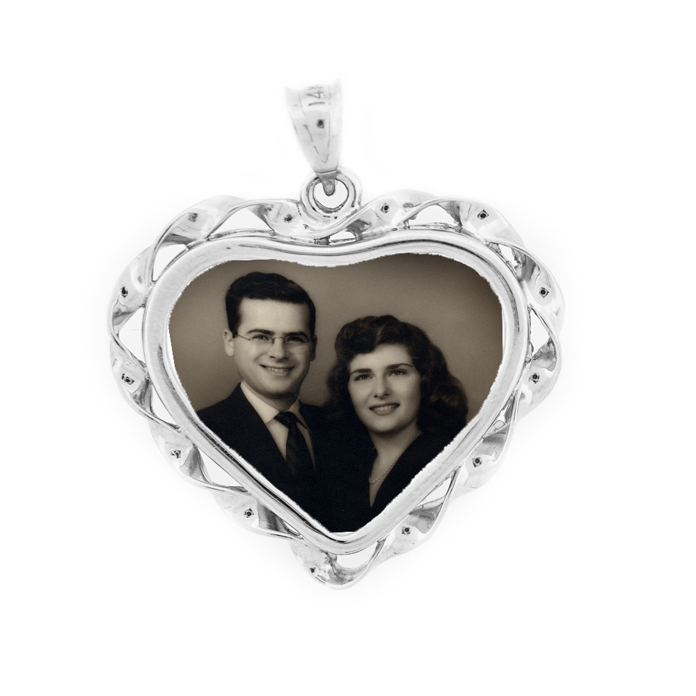 Heart Ribbon Pendant - Sterling Silver