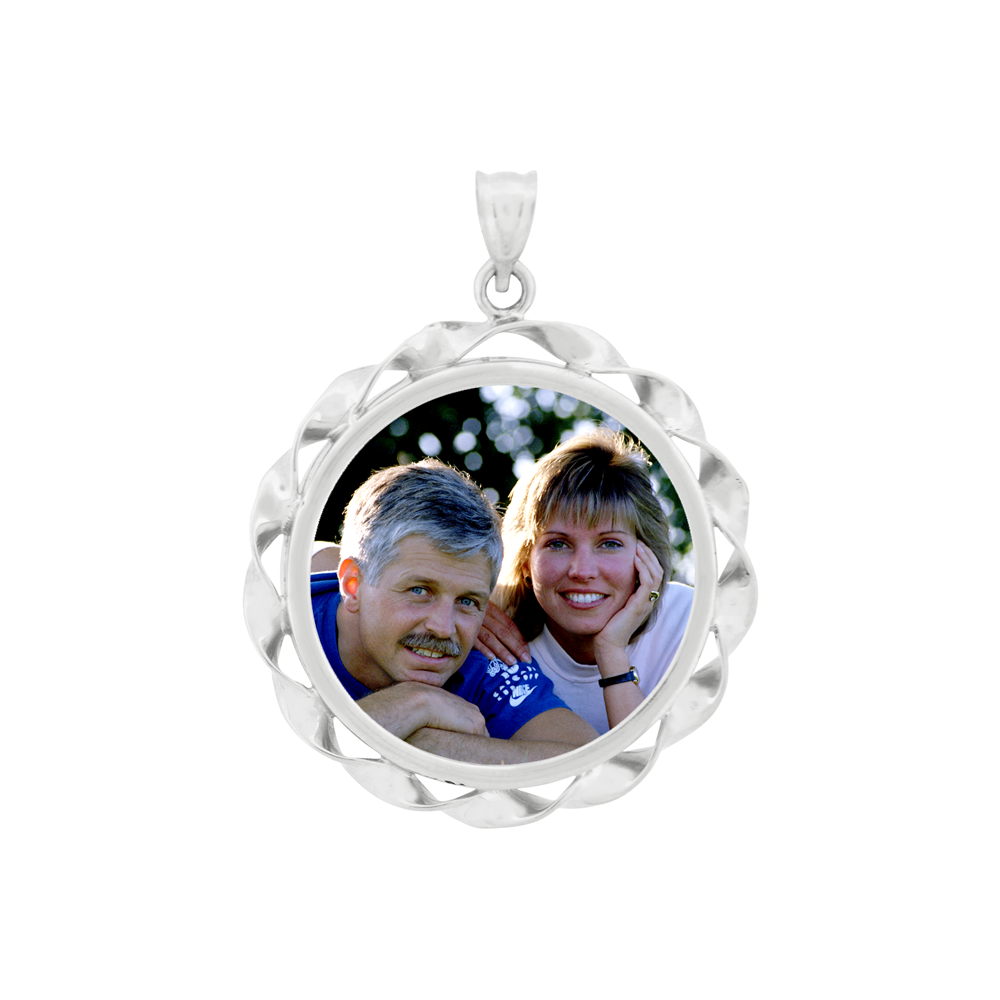 Small Round Ribbon Pendant - Sterling Silver