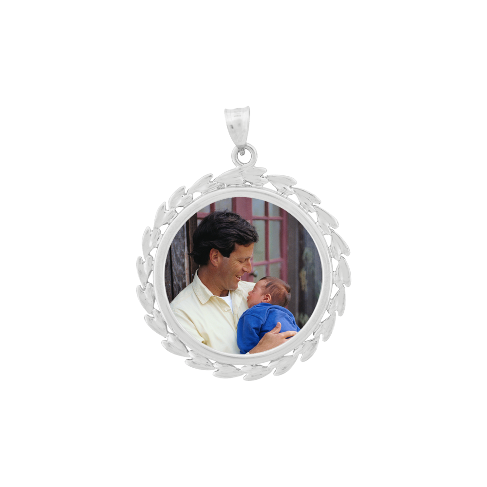 Small Round Heart Pendant - Sterling Silver