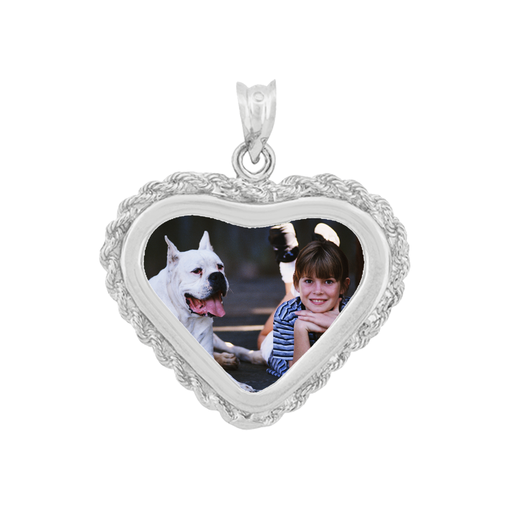 Small Heart  Rope Pendant - Sterling Silver