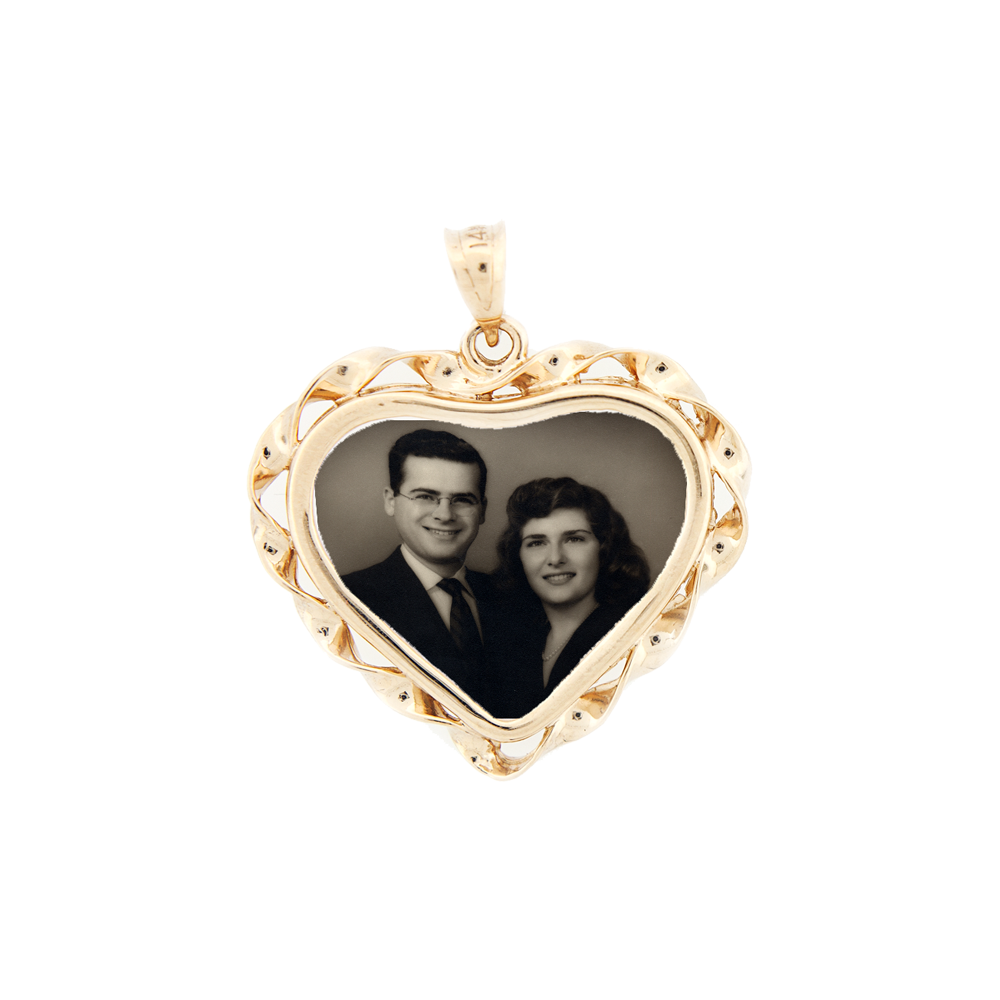 Small Heart Ribbon Pendant