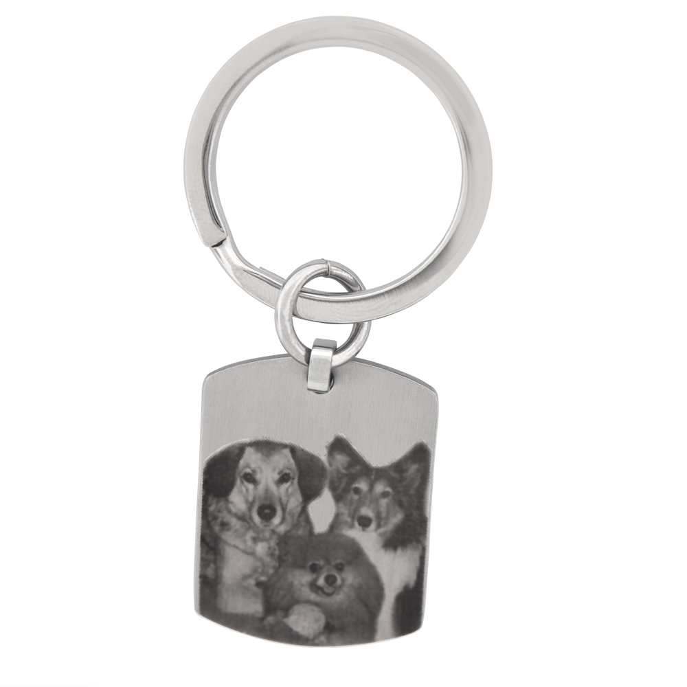 Dog Tag Key Ring - Stainless Steel