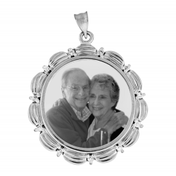 Cubic Zirconia Scalloped Pendant - Sterling Silver