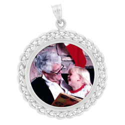 Small Round Braid Pendant - Sterling Silver
