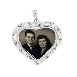 Heart Ribbon Pendant - Sterling Silver