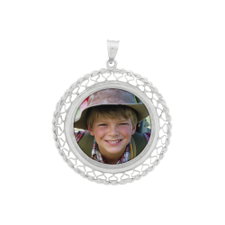 Small Round Filigree Pendant - Sterling Silver